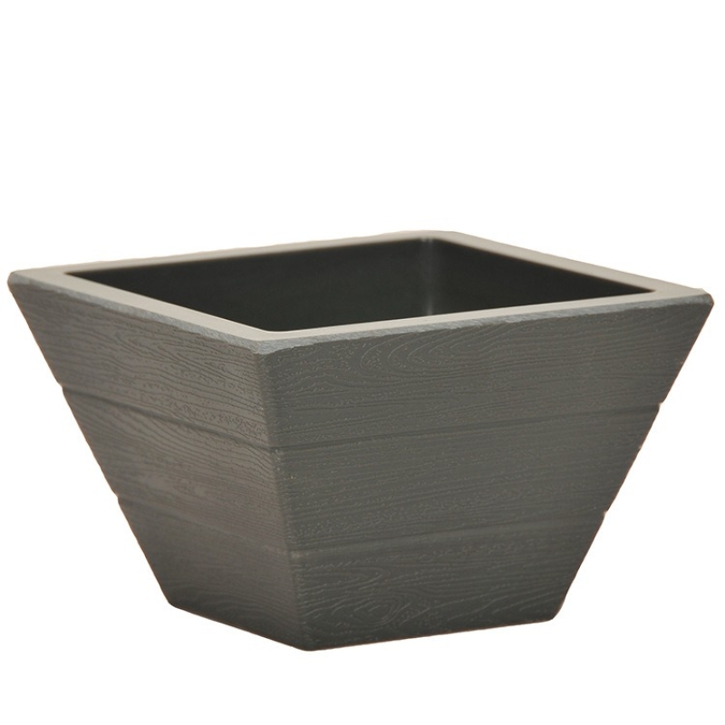 Wood grain plastic flower pots without hole