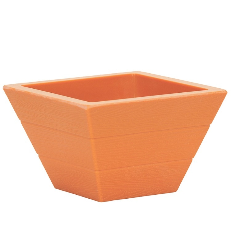 Wood grain plastic flower pots without hole