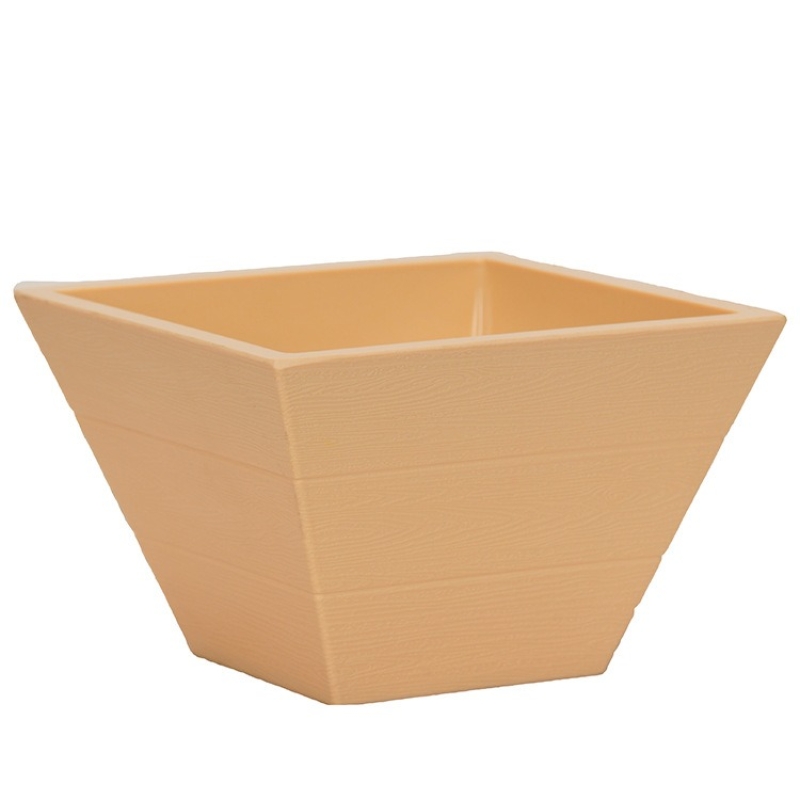 Wood grain plastic flower pots without hole