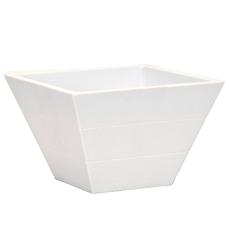 Wood grain plastic flower pots without hole