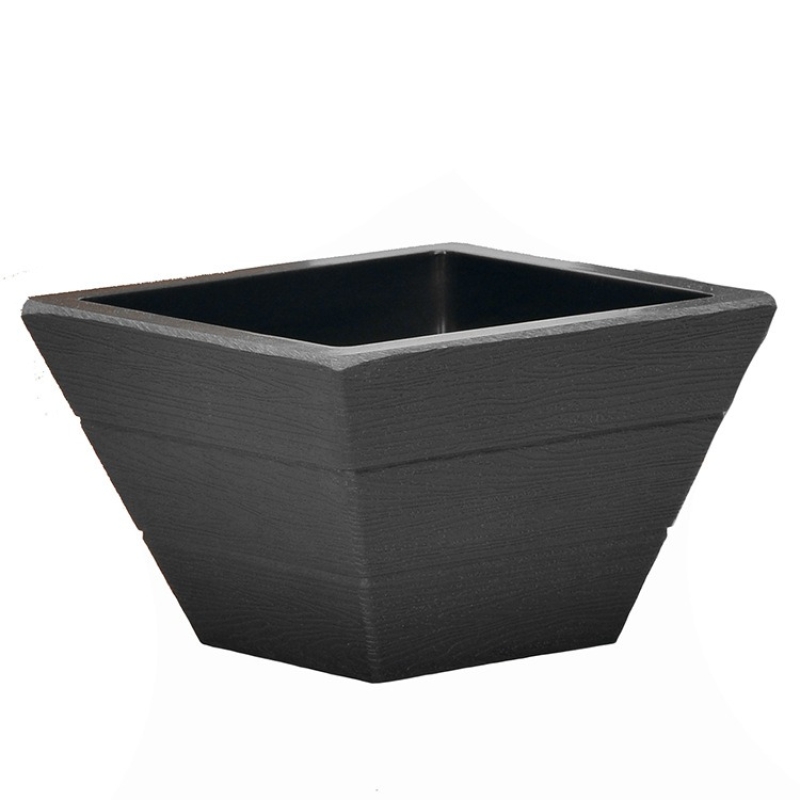 Wood grain plastic flower pots without hole