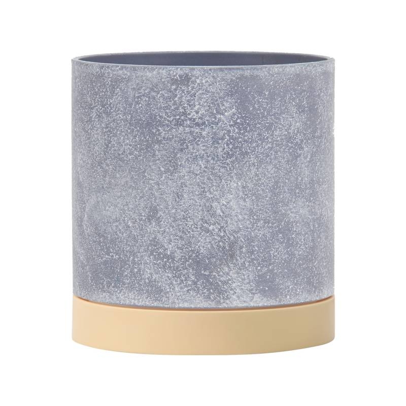 Cylindrical plastic flower pot