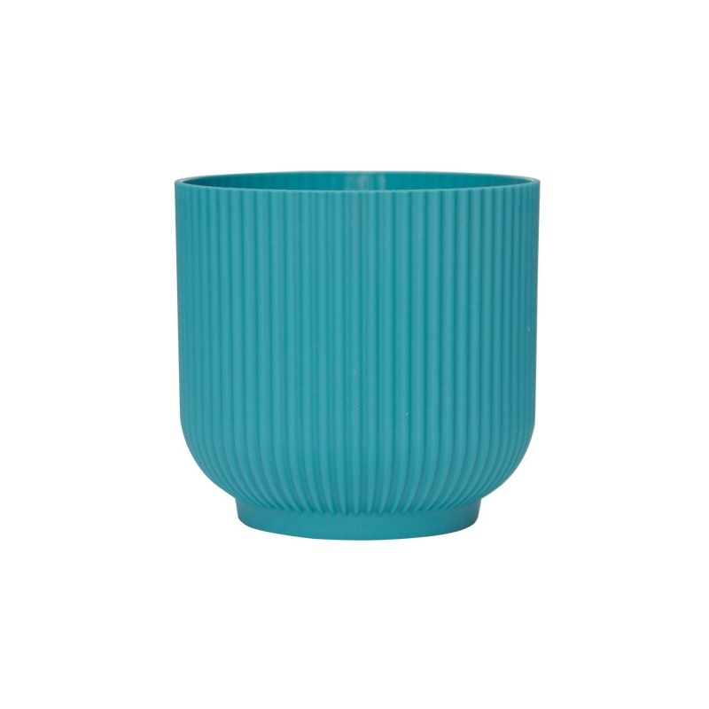 Multi-colored round flower pots without saucers