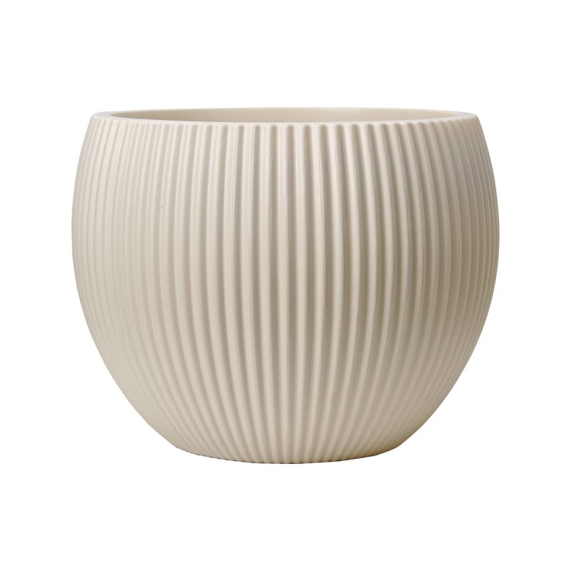Striped plastic large flower pot