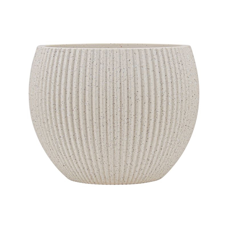 Striped plastic large flower pot