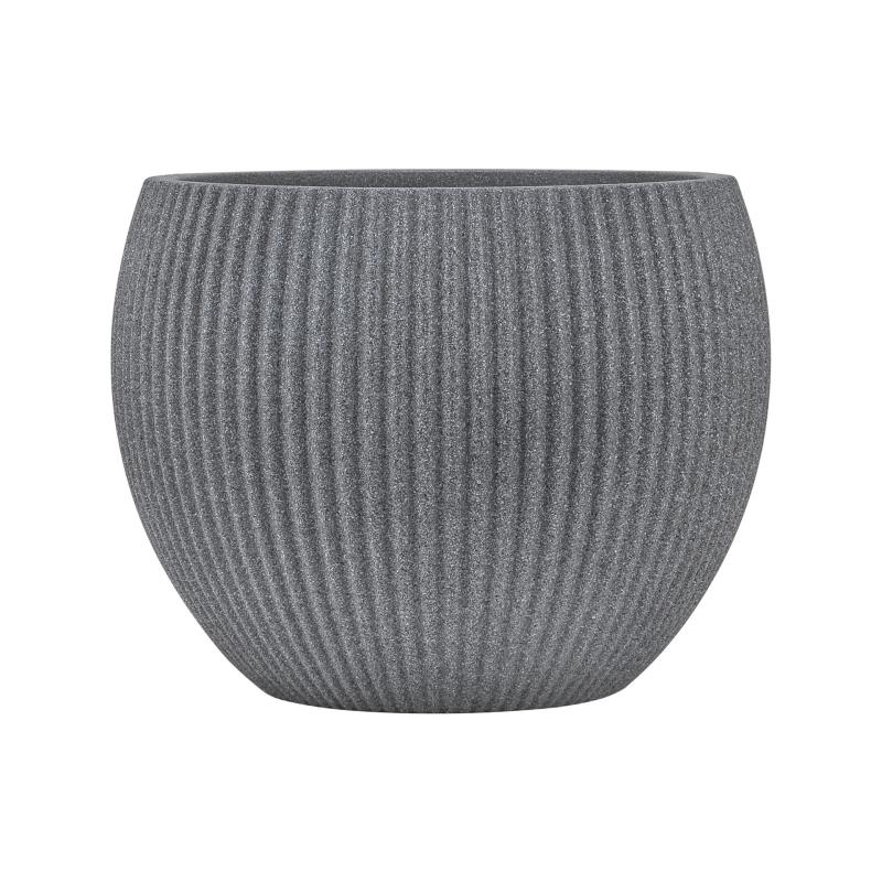Striped plastic large flower pot