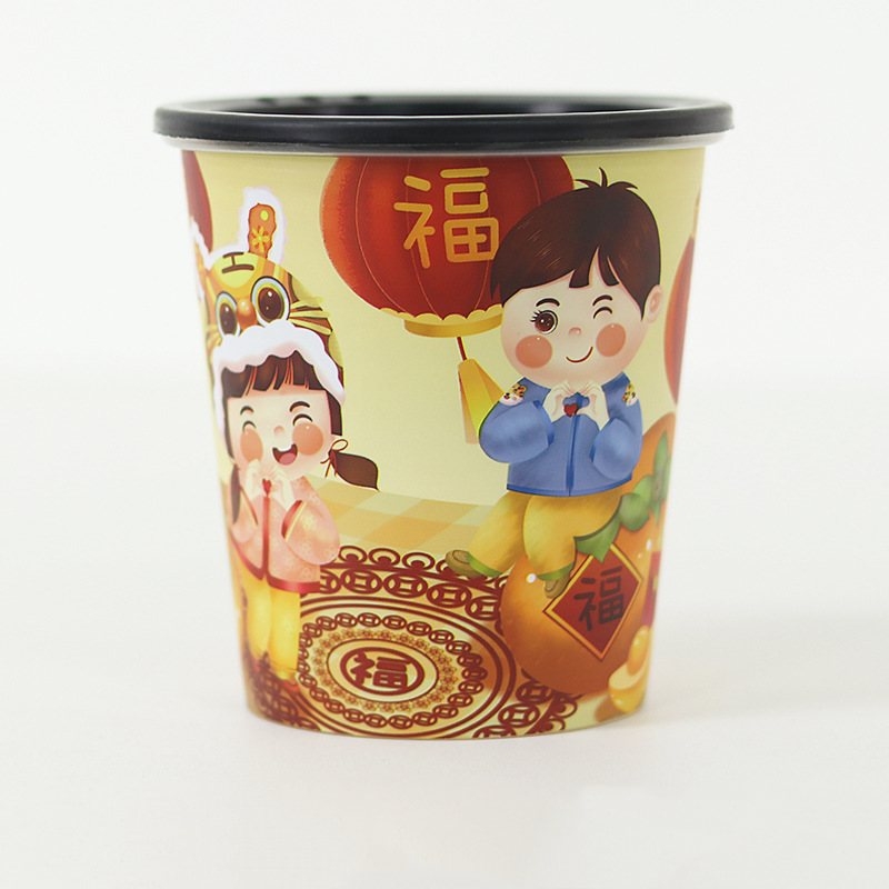 Painted plastic flower pots