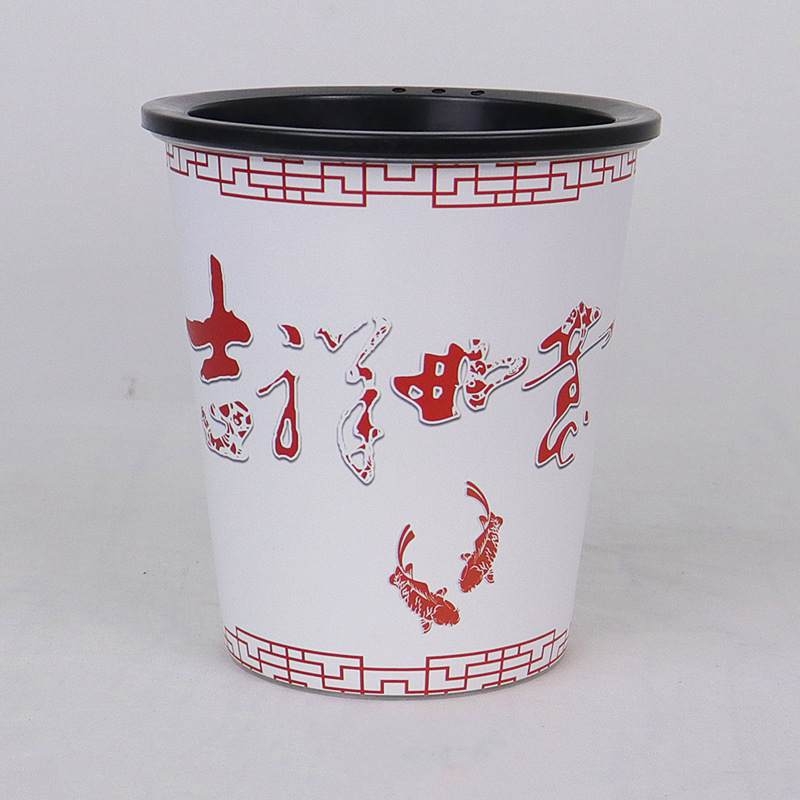 Painted plastic flower pots