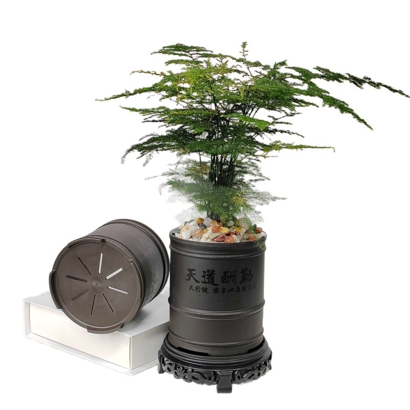 Imitation purple clay ceramic composite flower pot