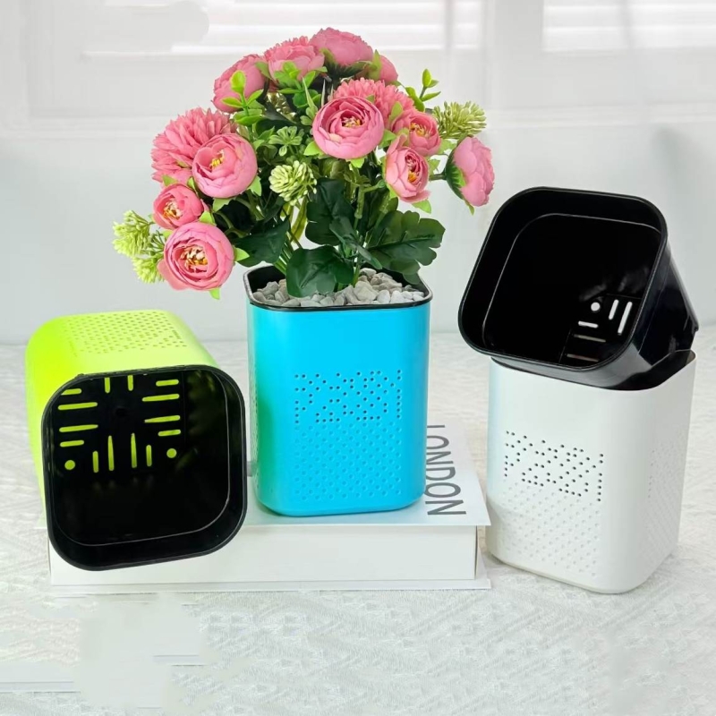 Plastic square double-layer flower pot