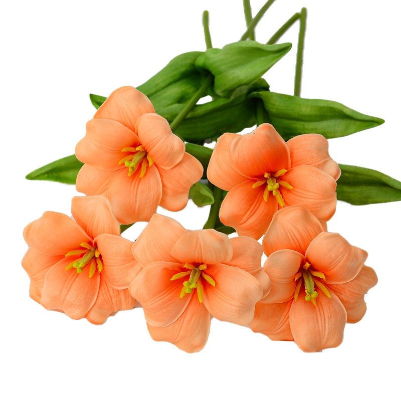 Artificial tulips in bloom
