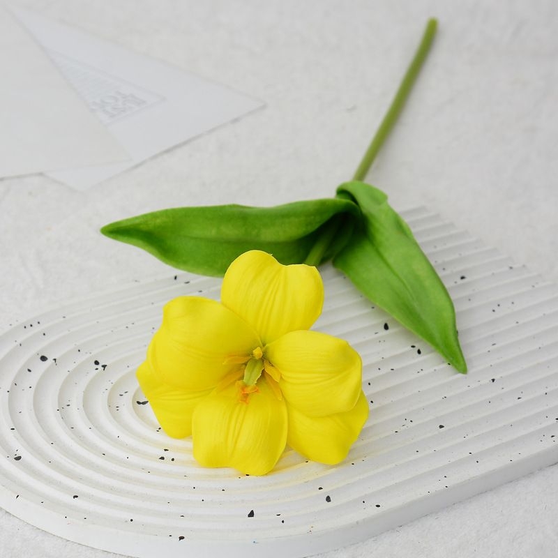 Artificial tulips in bloom