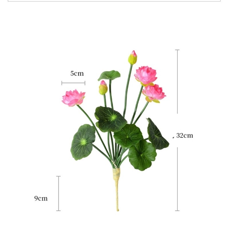 Artificial Lotus Bouquet – 3 Blooms & 2 Buds