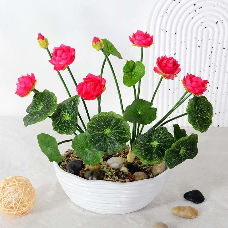 Artificial Lotus Bouquet – 3 Blooms & 2 Buds