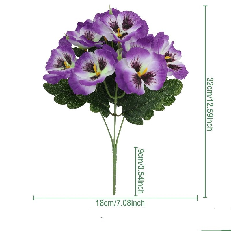 Artificial Multicolor Pansy Bush