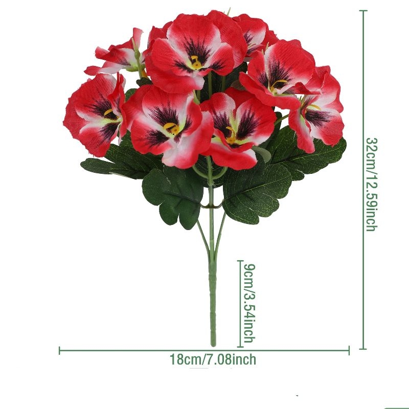 Artificial Multicolor Pansy Bush