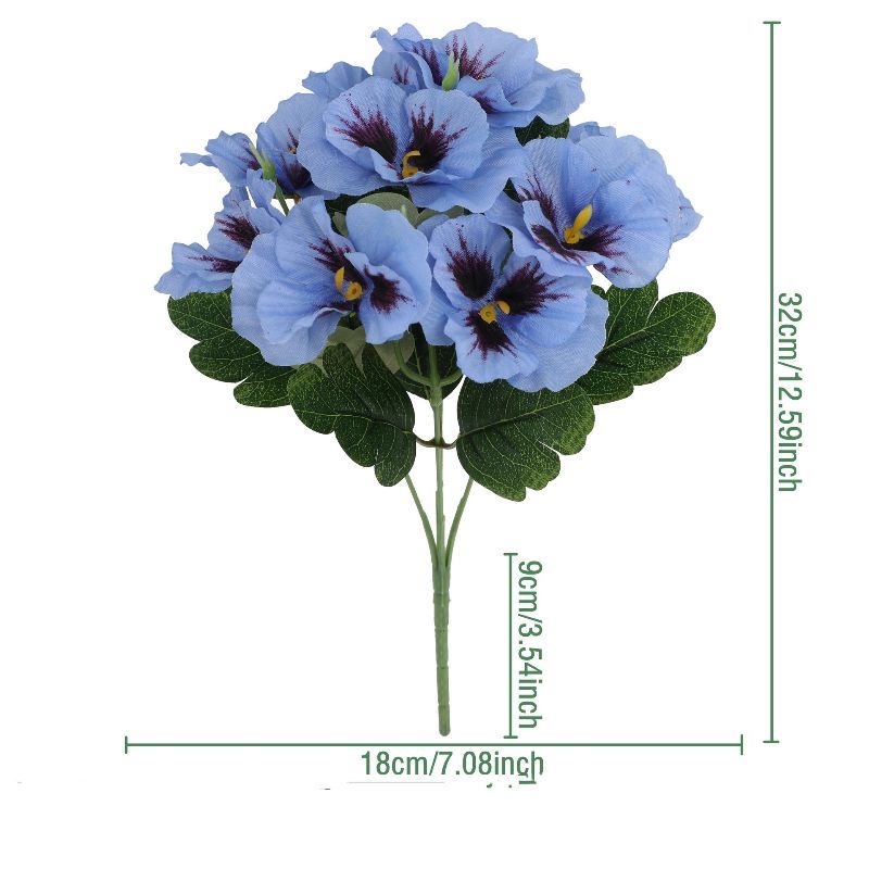 Artificial Multicolor Pansy Bush