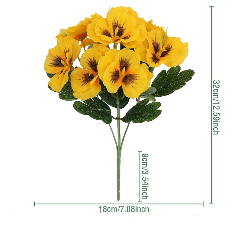 Artificial Multicolor Pansy Bush