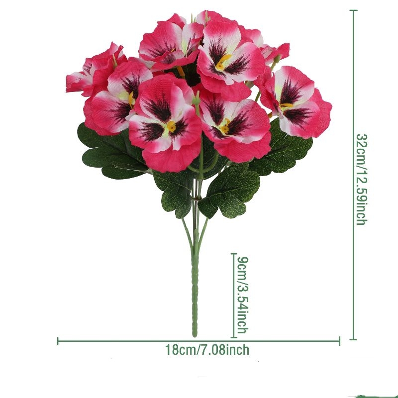 Artificial Multicolor Pansy Bush
