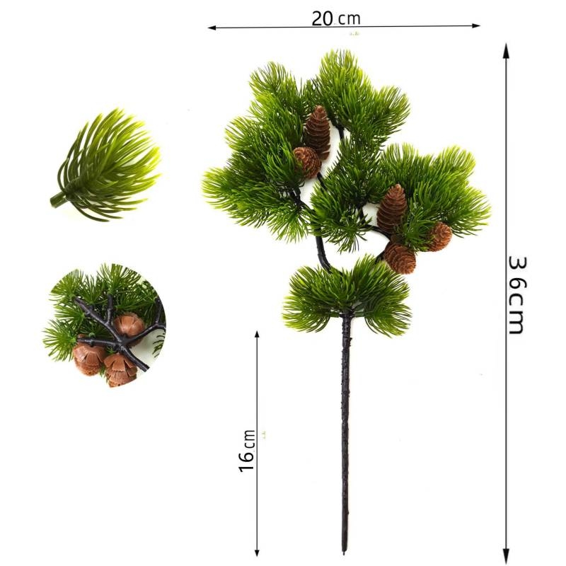 Artificial pine needles with pine cones