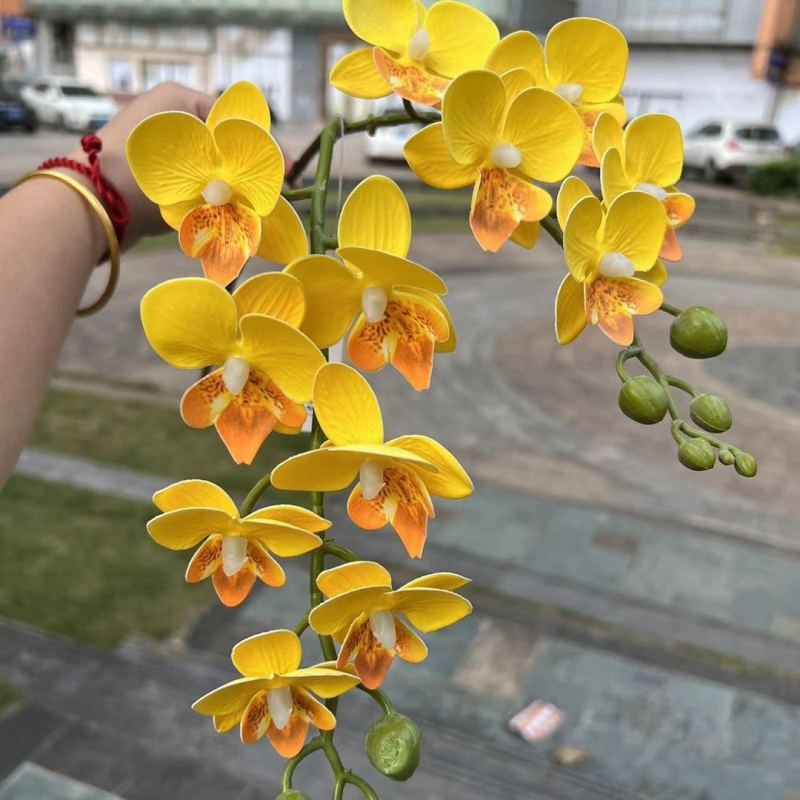 Two branches of artificial butterfly orchids