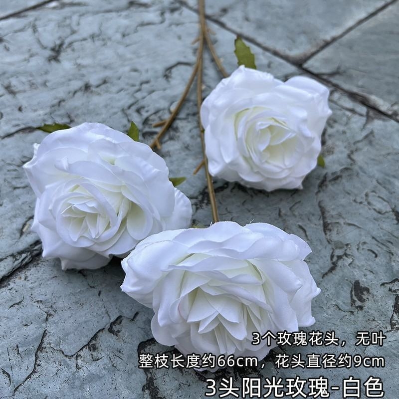 Three-bloom artificial rose