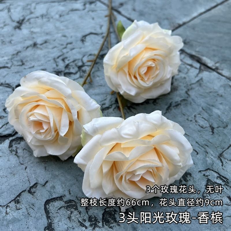 Three-bloom artificial rose