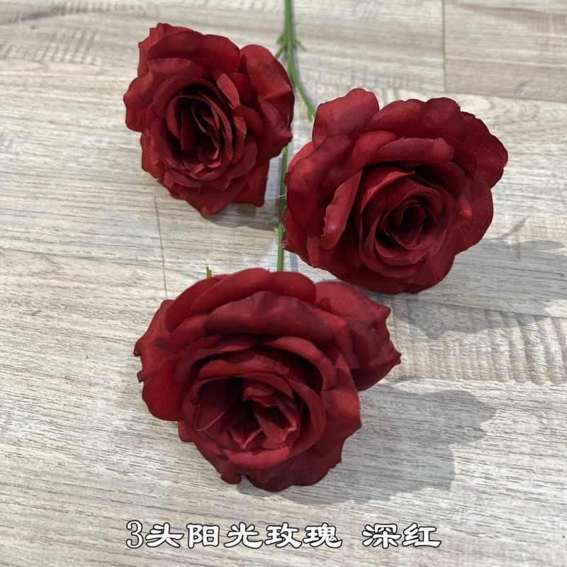 Three-bloom artificial rose