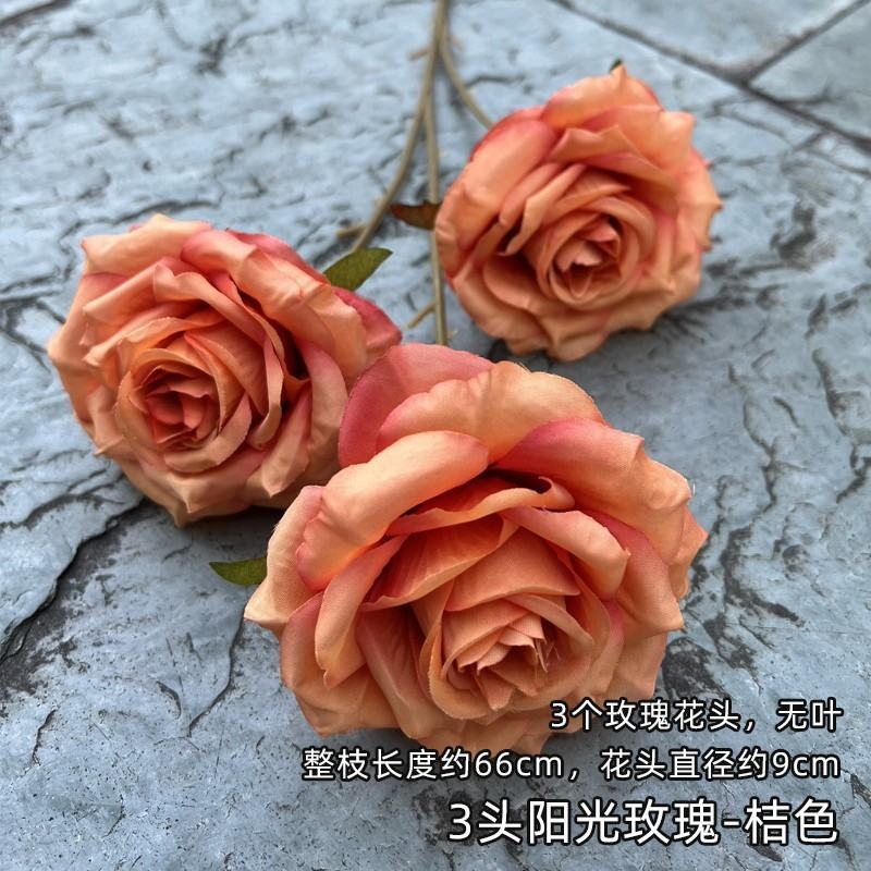 Three-bloom artificial rose