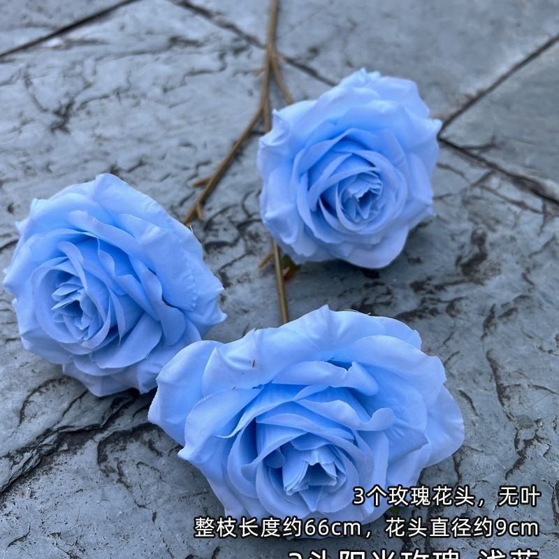 Three-bloom artificial rose