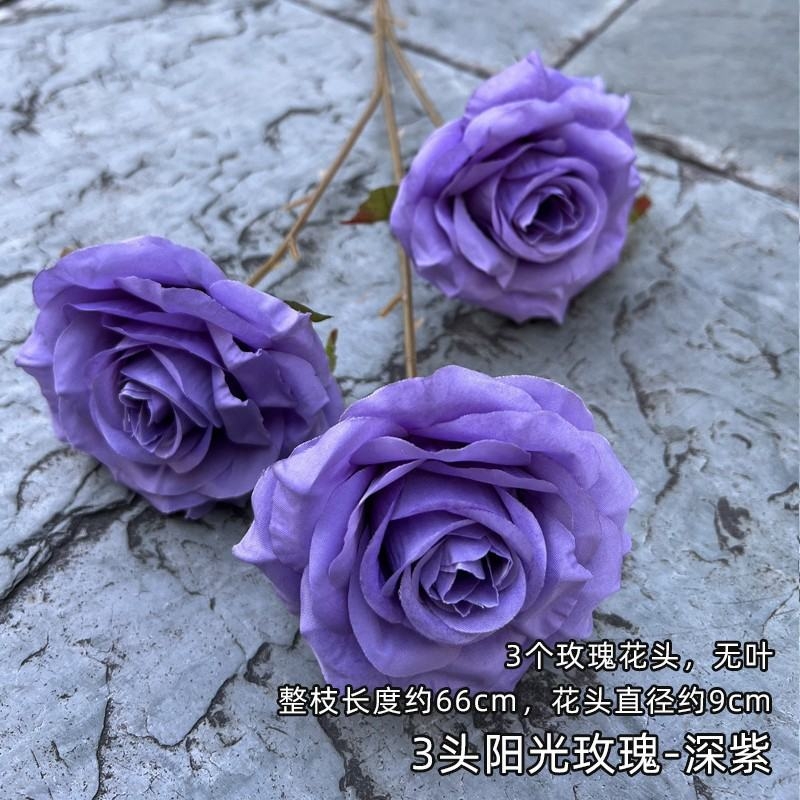 Three-bloom artificial rose