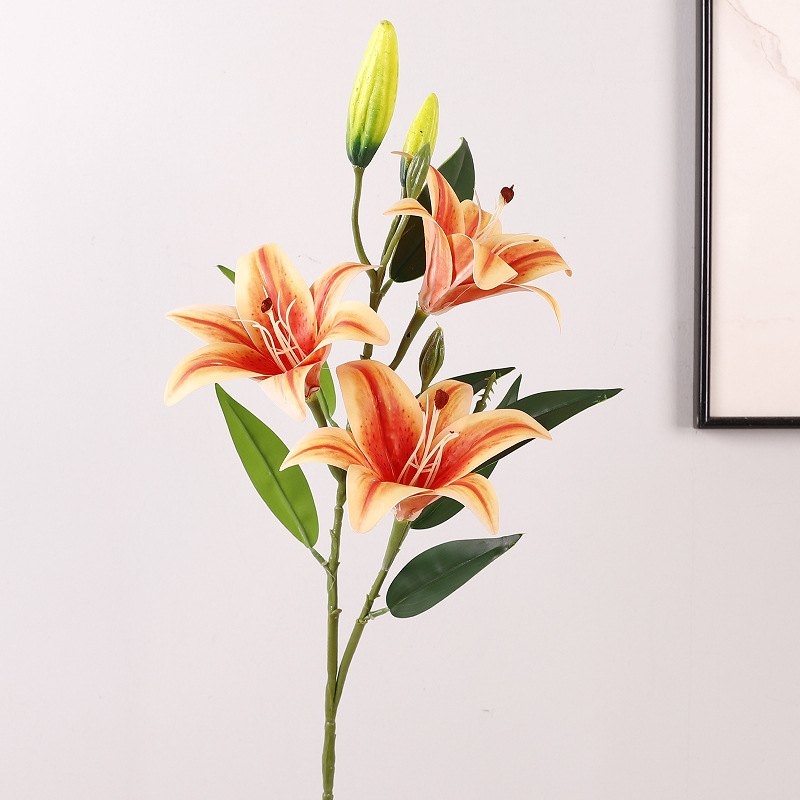3-flower 3-fruit Artificial lily