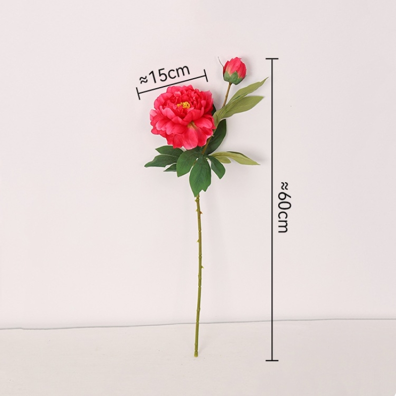 Artificial 2-headed peony flower