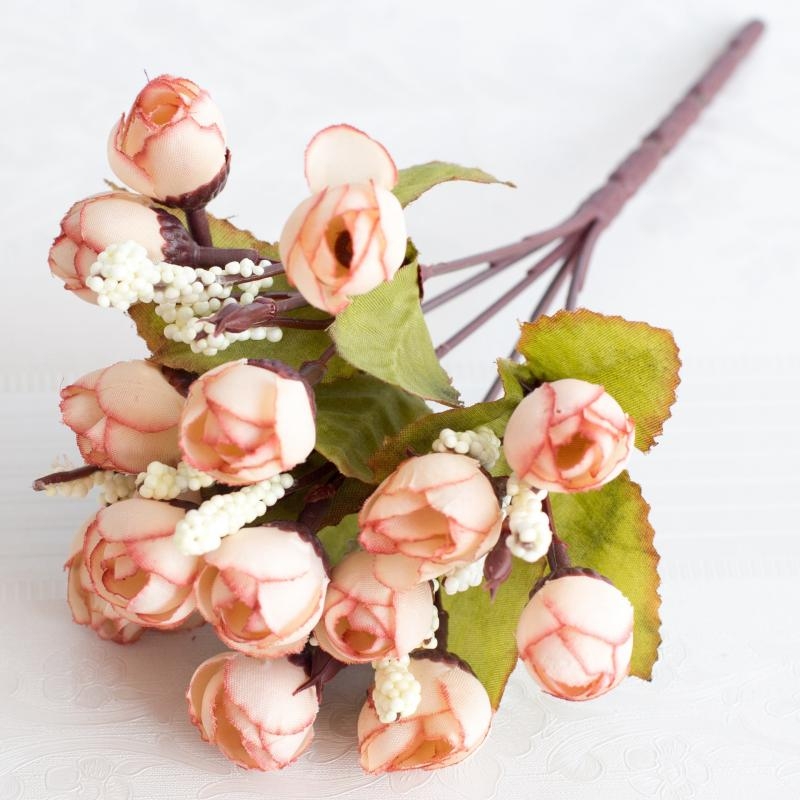 Artificial rosebuds Spray