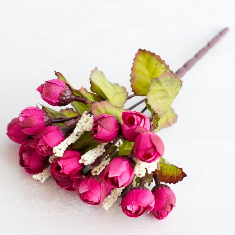 Artificial rosebuds Spray