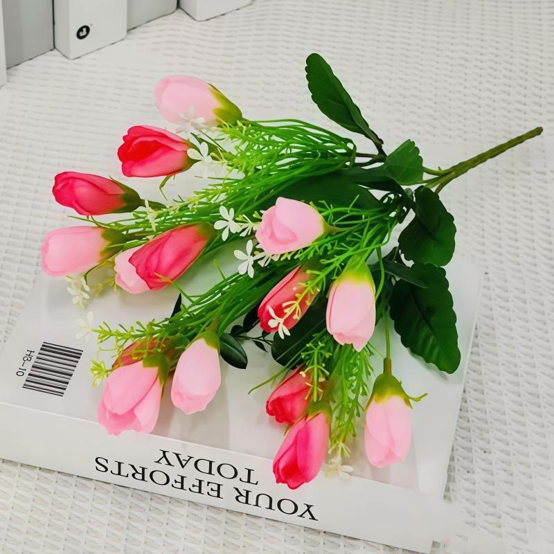 Bunch of artificial tulips