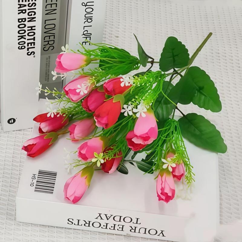 Bunch of artificial tulips