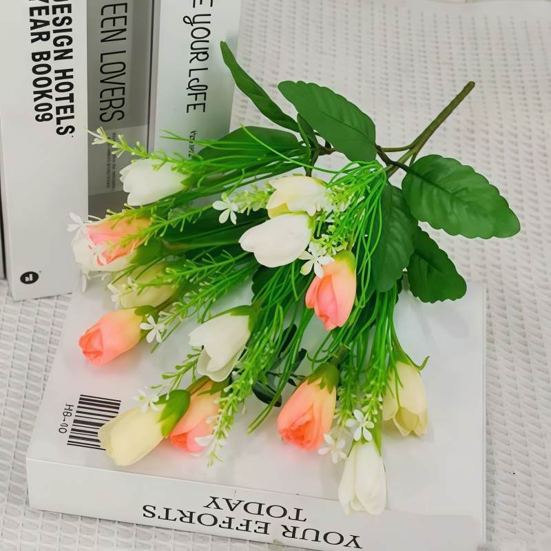 Bunch of artificial tulips