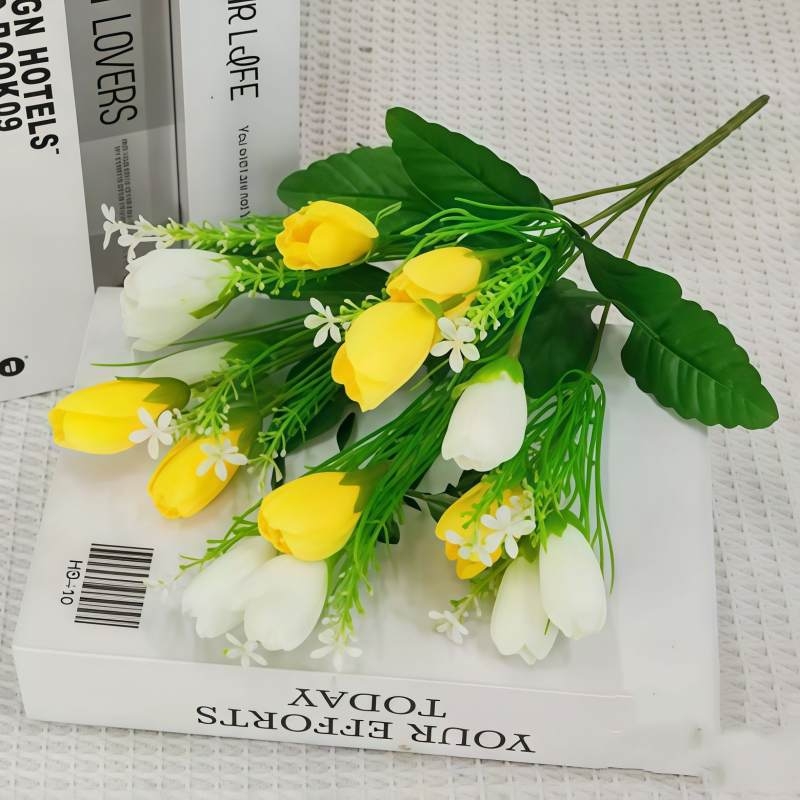 Bunch of artificial tulips
