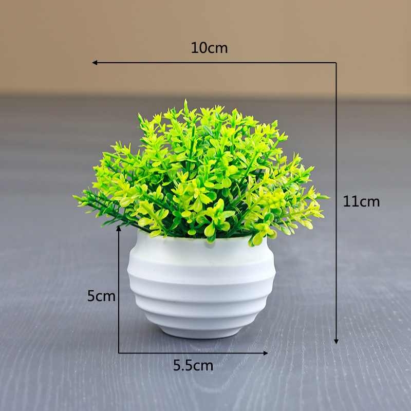 Artificial Eucalyptusplant in a white flower pot