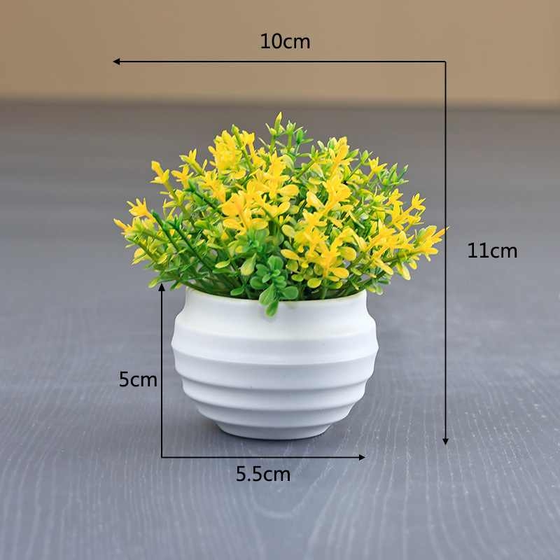 Artificial Eucalyptusplant in a white flower pot