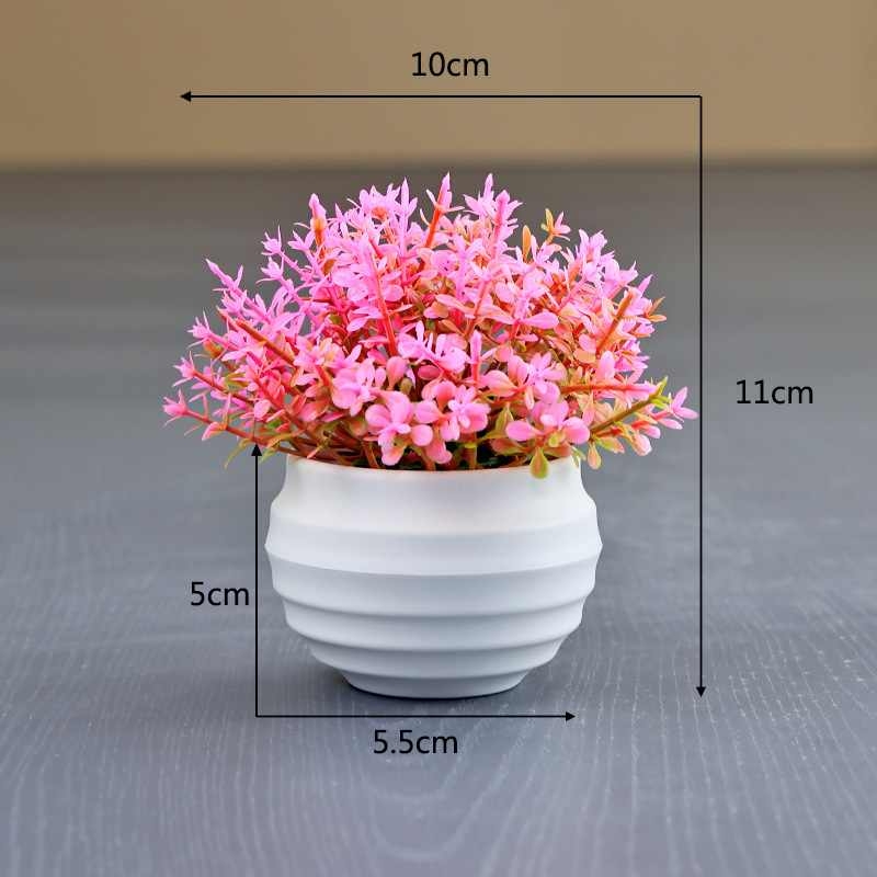 Artificial Eucalyptusplant in a white flower pot