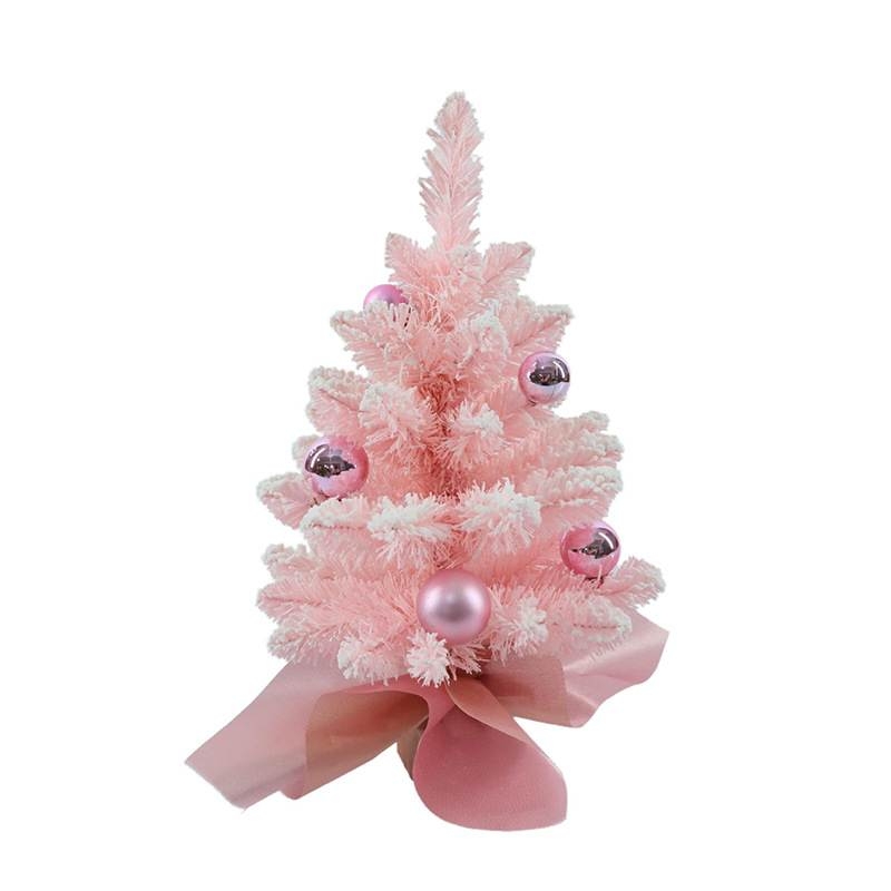 Pink 45cm PVC Artificial Mini Christmas Tree