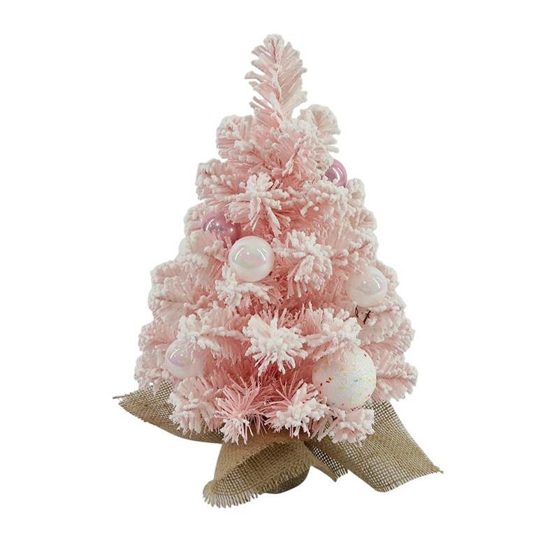 Pink 45cm PVC Artificial Mini Christmas Tree
