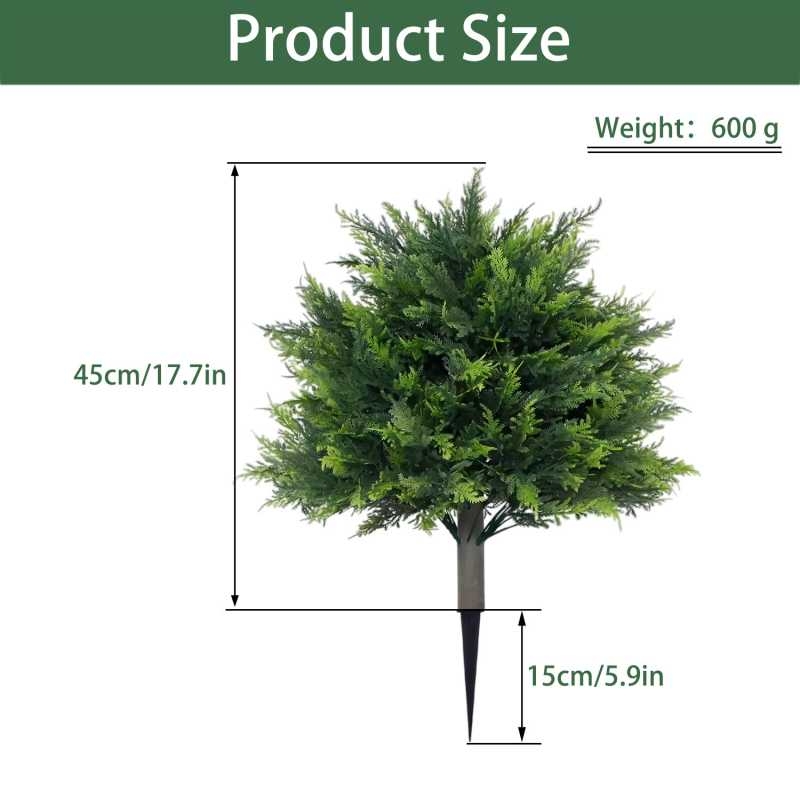 60cm Artificial Cypress Bush with Ground Stake
