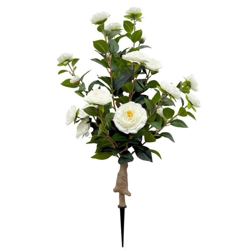 Artificial camellias with Ground Stake