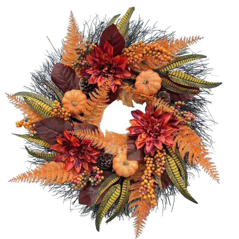 50cm Artificial Pumpkin Wreath