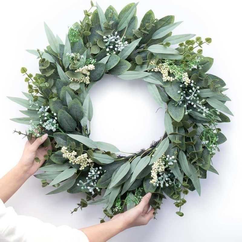 50cm Artificial Eucalyptus Leaf Wreath