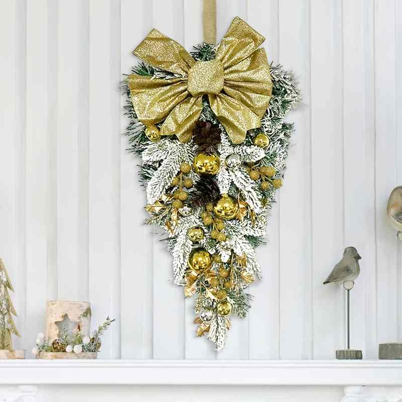 Christmas flocked door Christmas Hanging Swag