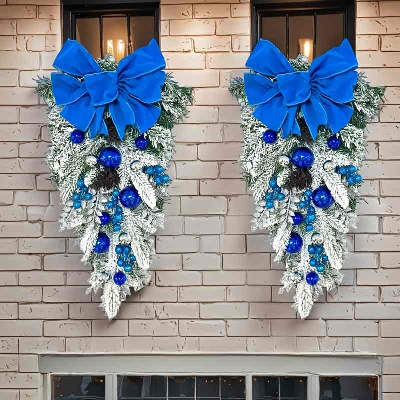 Christmas flocked door Christmas Hanging Swag